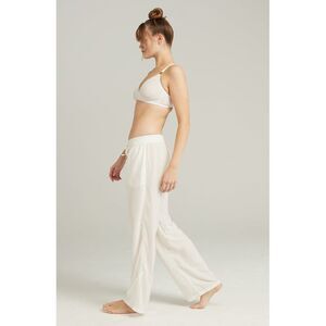 Nudea Wide Leg Lounge Pants Relaxed Fit Women White Pyjamas